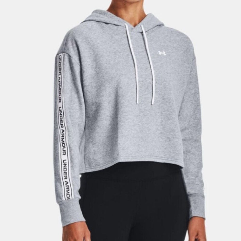 Under Armour Rival grey Fleece Crop Hoodie